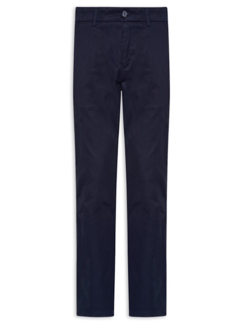 Calça Masculina Em Chino Reta - Azul