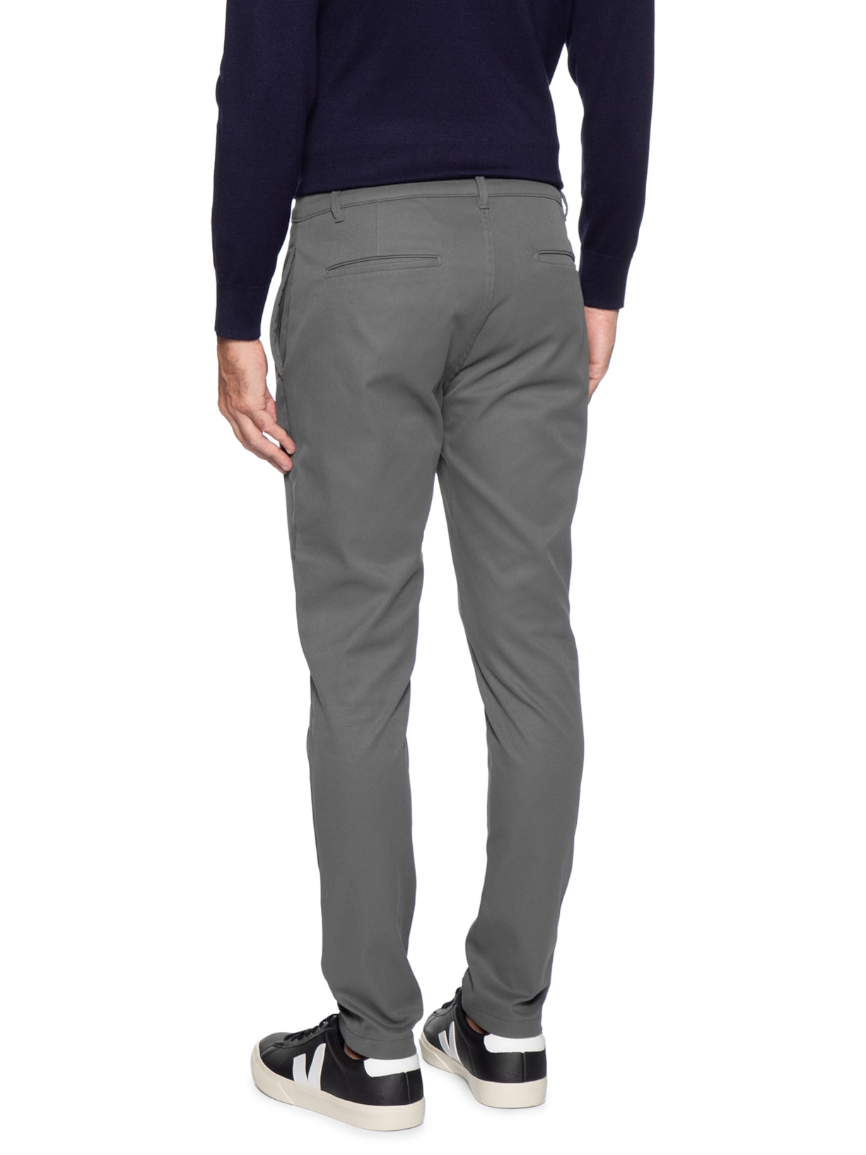 Calça Masculina Em Chino Reta Cinza '2 Essential