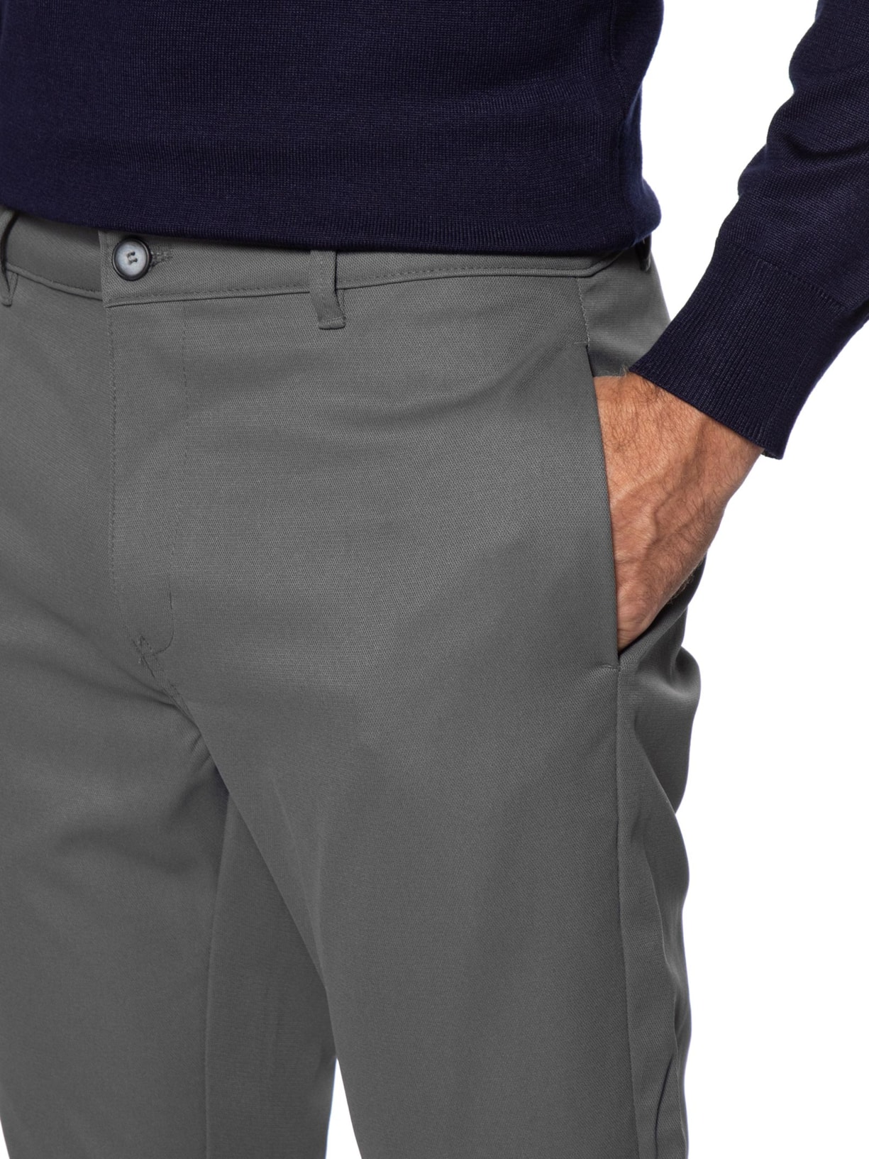Calça Masculina Em Chino Reta Cinza '2 Essential