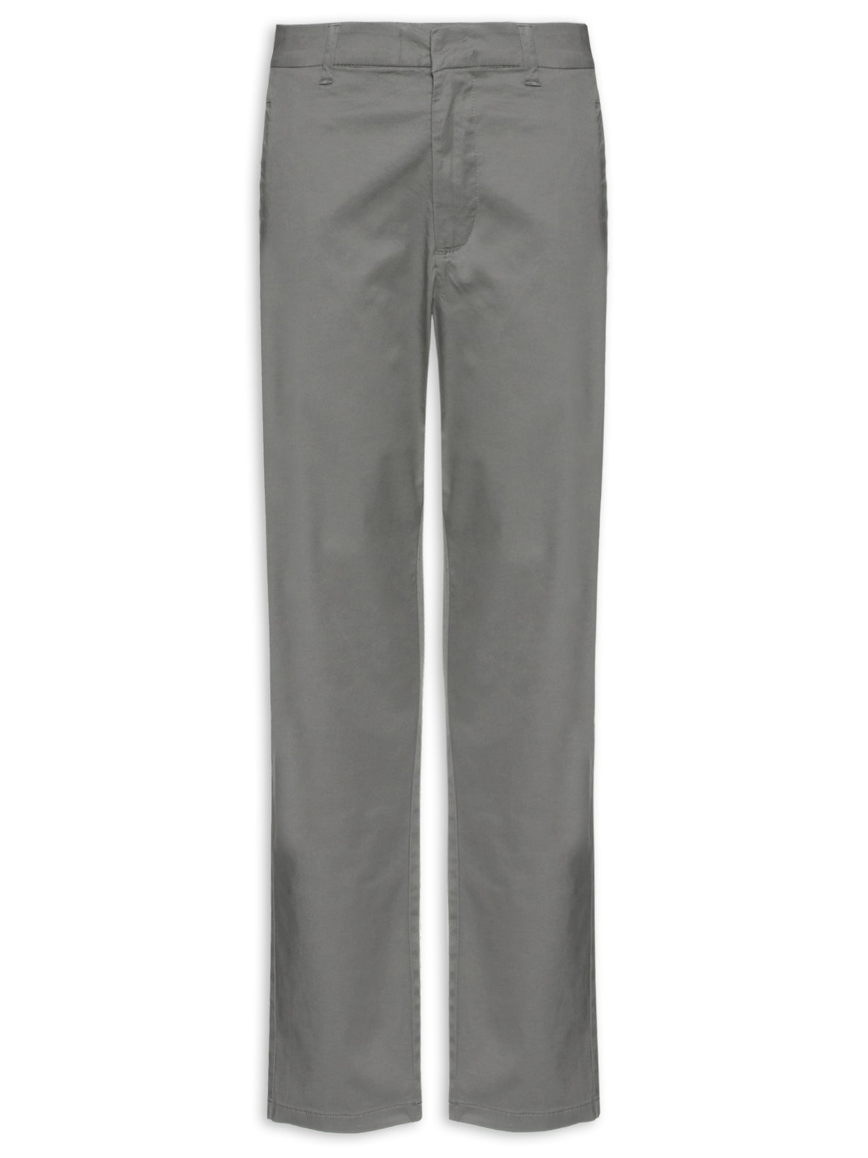 Calça Masculina Em Sarja Leve - Cinza