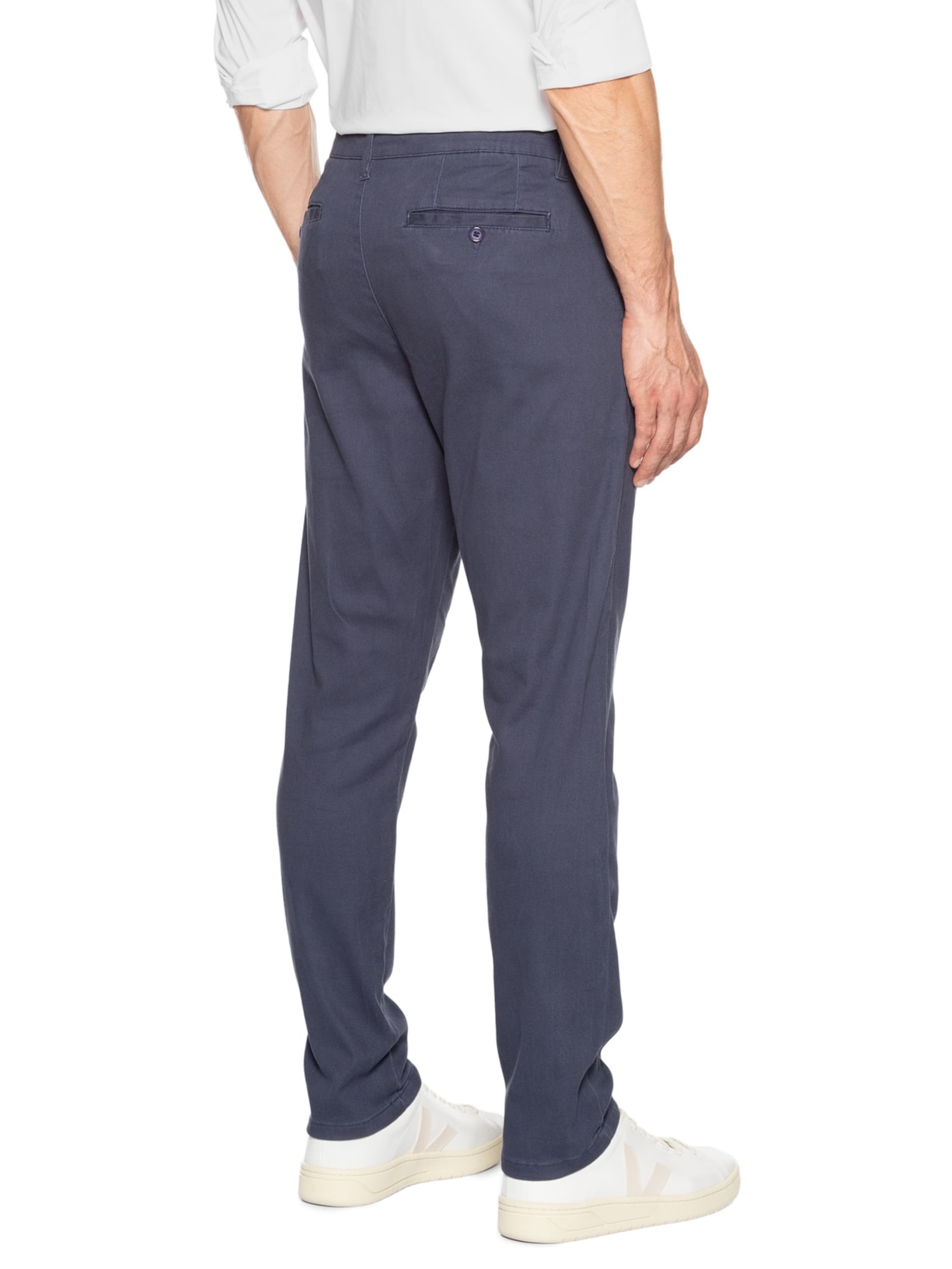 Calça Masculina Em Sarja Modelo Chino Azul '2 Essential