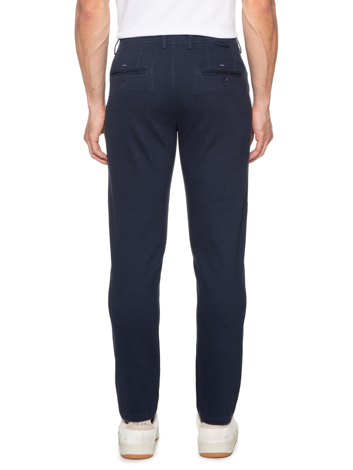 Calça Masculina Em Sarja Modelo Chino Azul '2 Essential