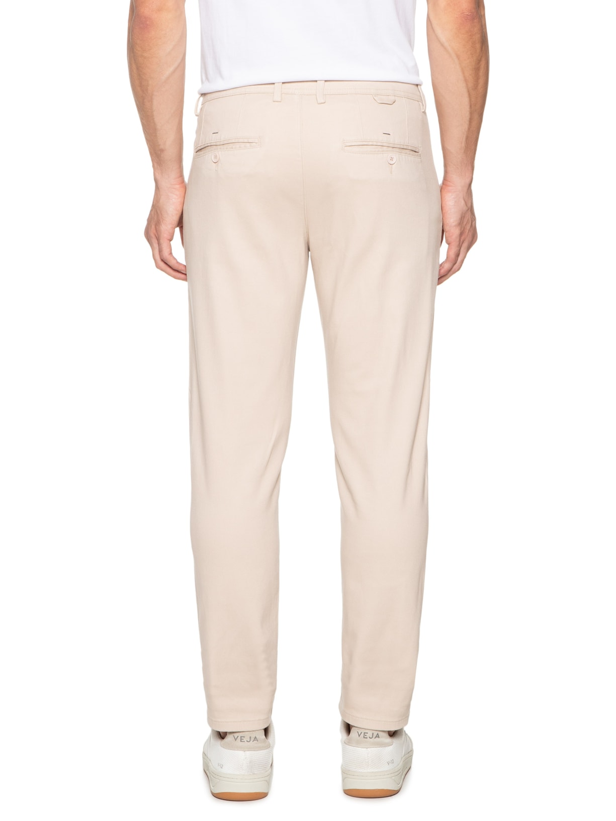 Calça Masculina Em Sarja Modelo Chino Bege '2 Essential