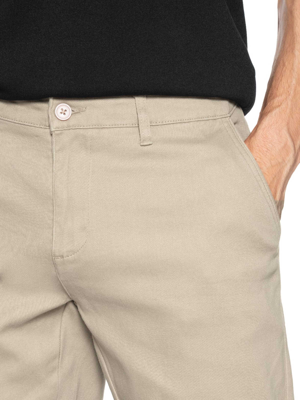 Calça Masculina Em Sarja Modelo Chino Bege '2 Essential