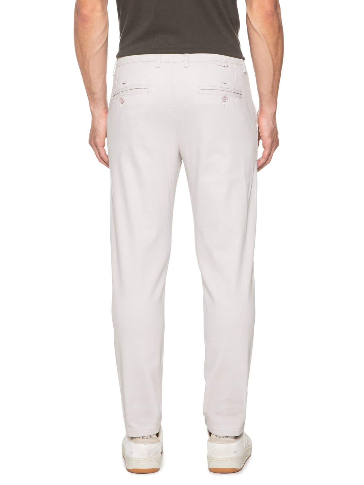 Calça Masculina Em Sarja Modelo Chino Cinza '2 Essential