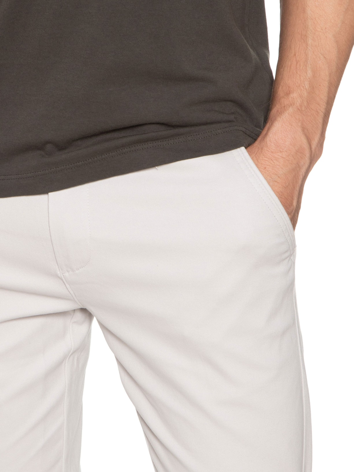 Calça Masculina Em Sarja Modelo Chino Cinza '2 Essential