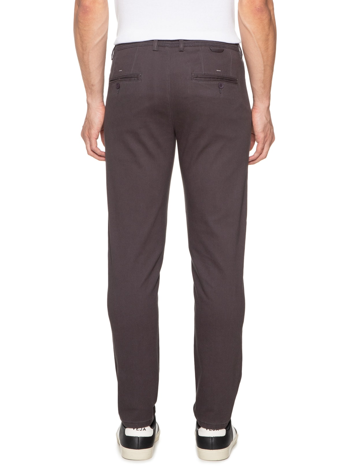 Calça Masculina Em Sarja Modelo Chino Cinza '2 Essential