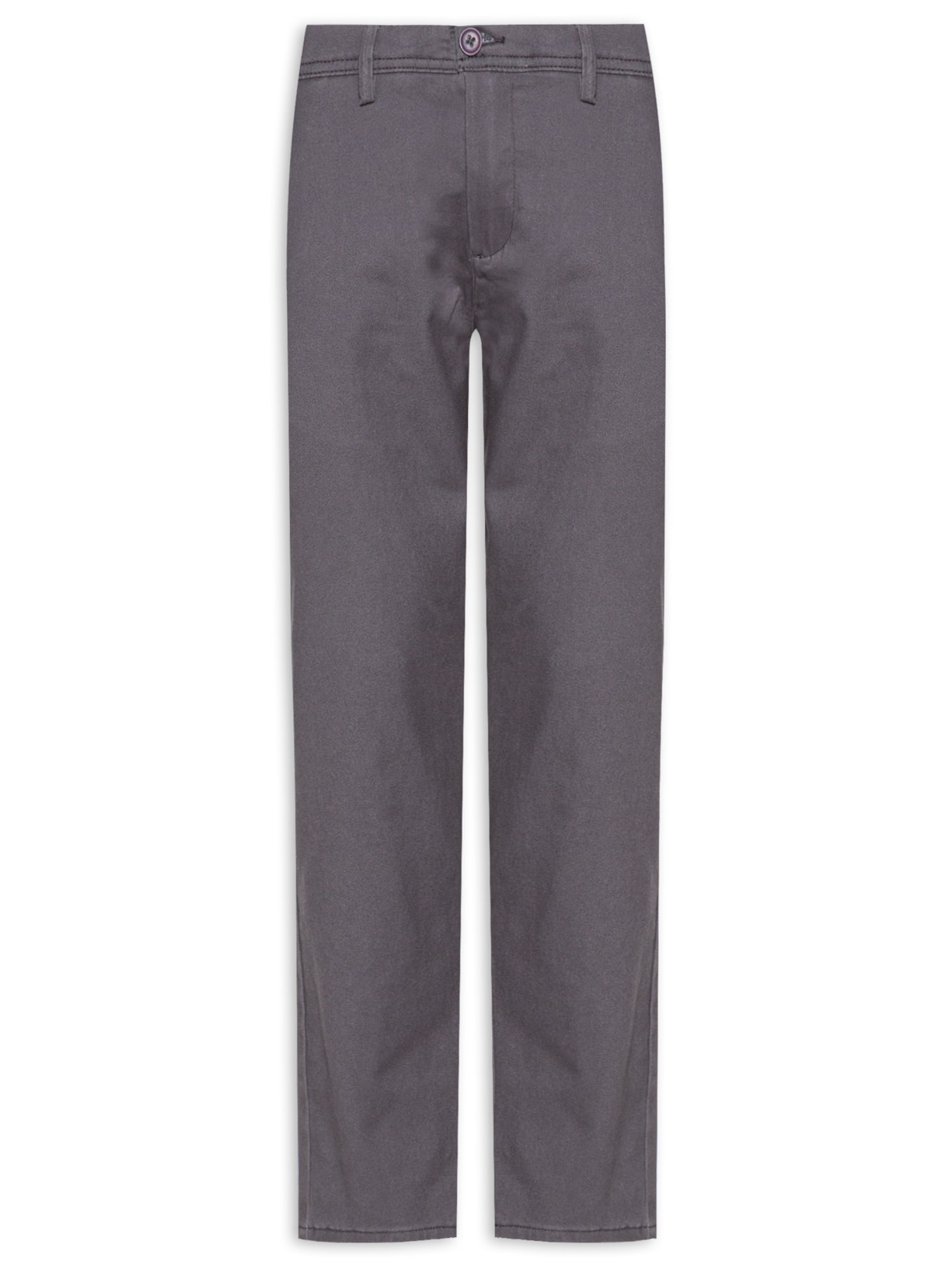 Calça Masculina Em Sarja Modelo Chino Cinza '2 Essential