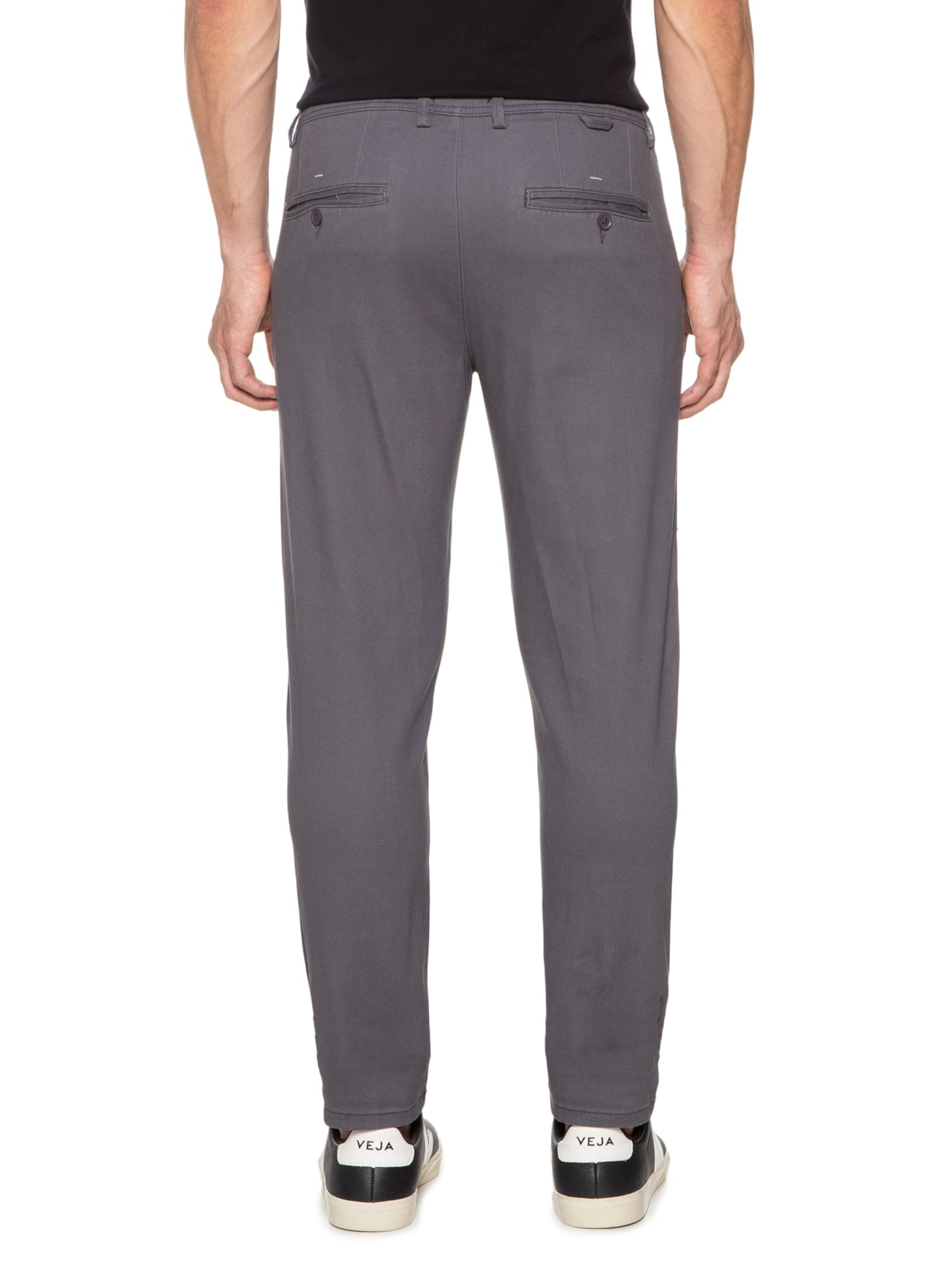 Calça Masculina Em Sarja Modelo Chino Cinza '2 Essential