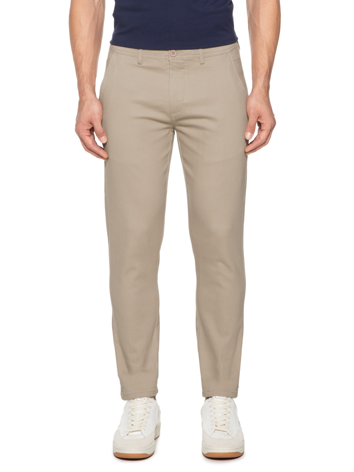 Calça Masculina Em Sarja Modelo Chino Marrom '2 Essential