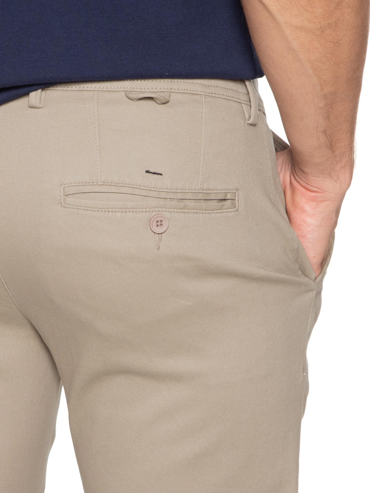 Calça Masculina Em Sarja Modelo Chino Marrom '2 Essential