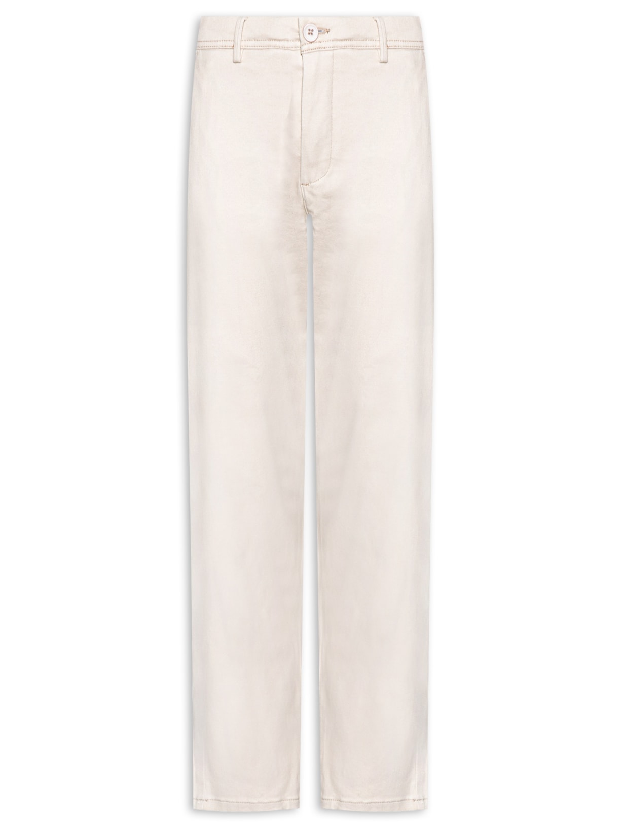 Calça Masculina Em Sarja Modelo Chino - Off White