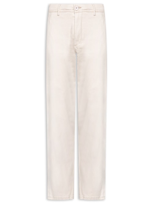 Calça Masculina Em Sarja Modelo Chino - Off White
