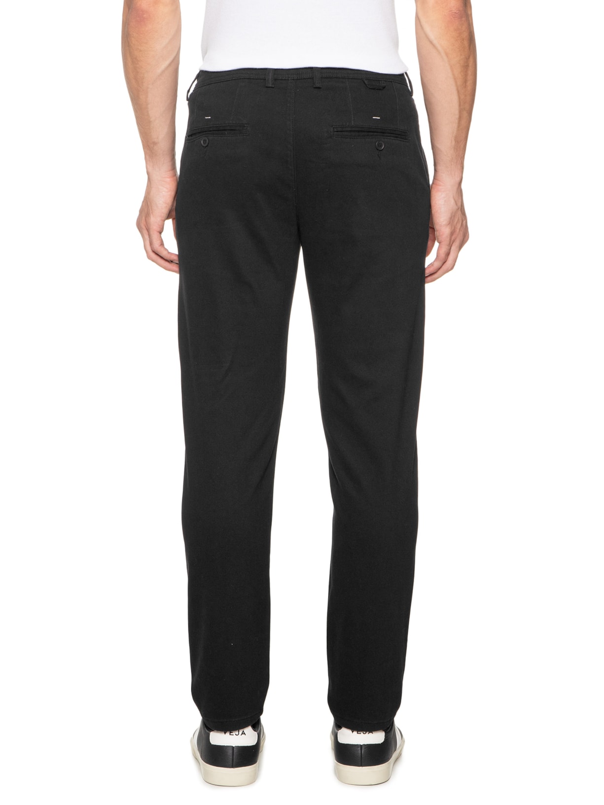 Calça Masculina Em Sarja Modelo Chino Preto '2 Essential