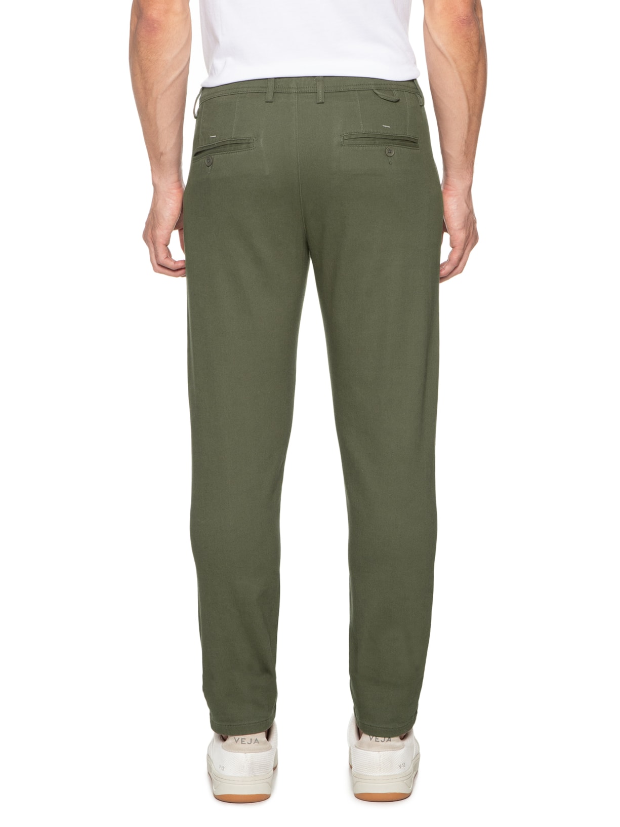 Calça Masculina Em Sarja Modelo Chino Verde '2 Essential