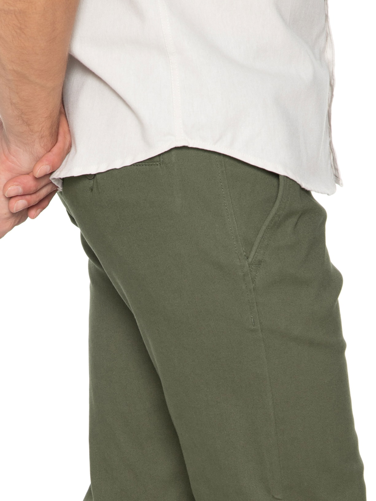 Calça Masculina Em Sarja Modelo Chino Verde '2 Essential