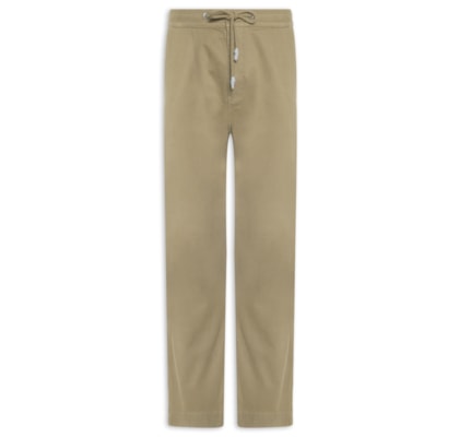 Calça Masculina Em Sarja Relax - Marrom