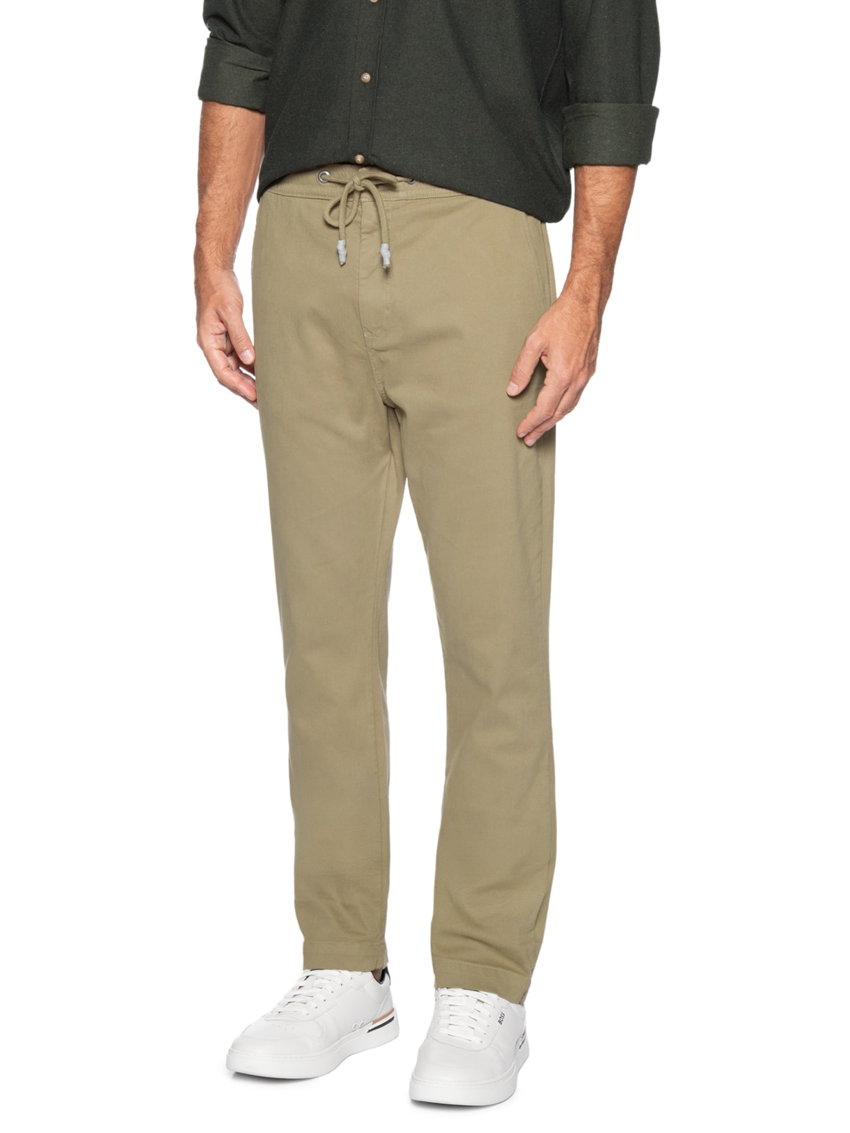 Calça Masculina Em Sarja Relax Marrom Zapalla
