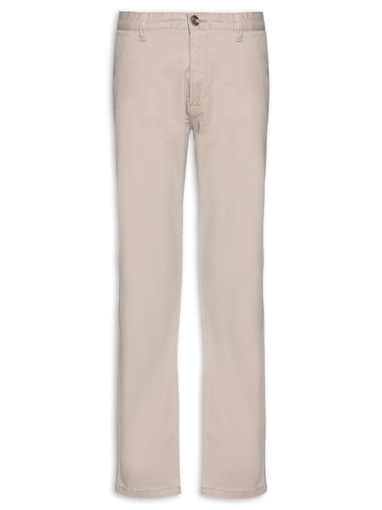 Calça Masculina Em Sarja Reta - Bege