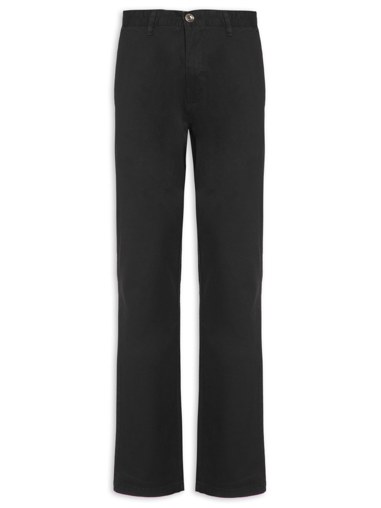 Calça Masculina Em Sarja Reta - Preto