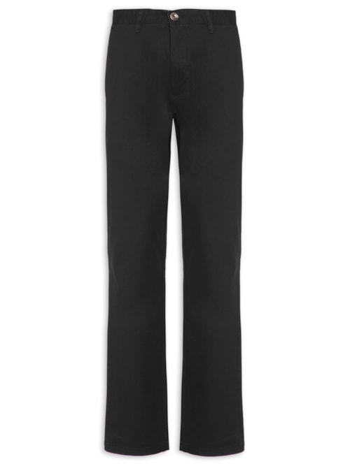 Calça Masculina Em Sarja Reta - Preto
