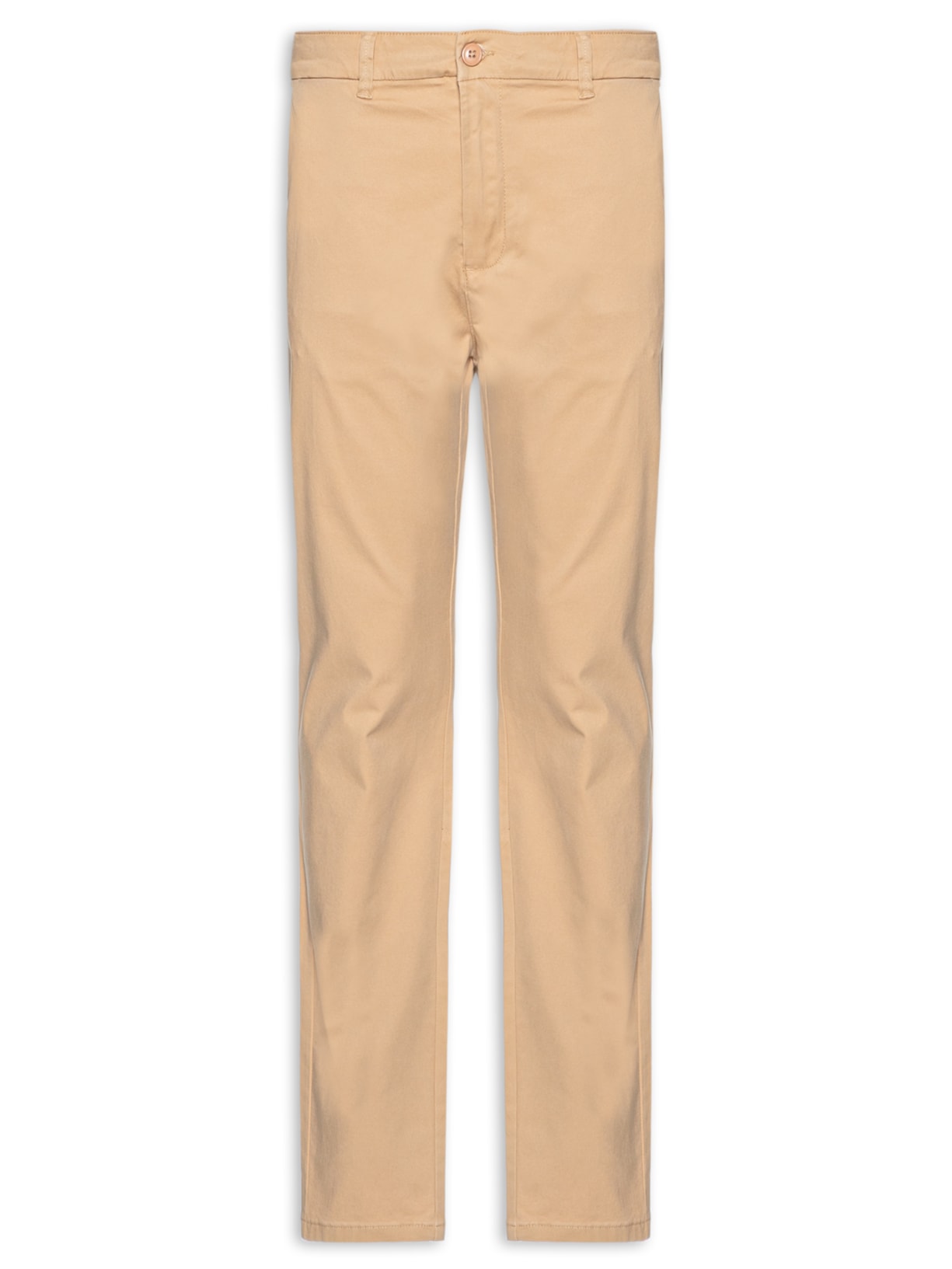 Calça Masculina Em Sarja Slim - Bege