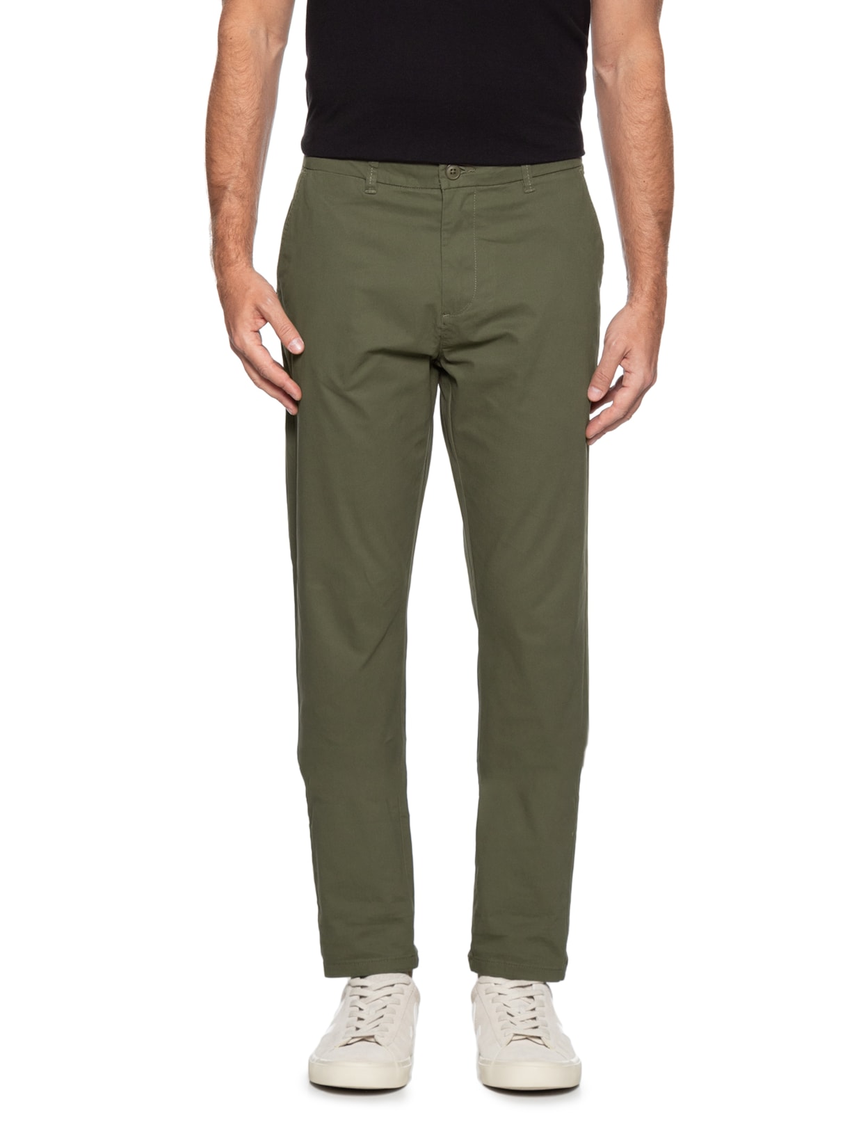 Calça Masculina Em Sarja Slim Verde '2 Essential