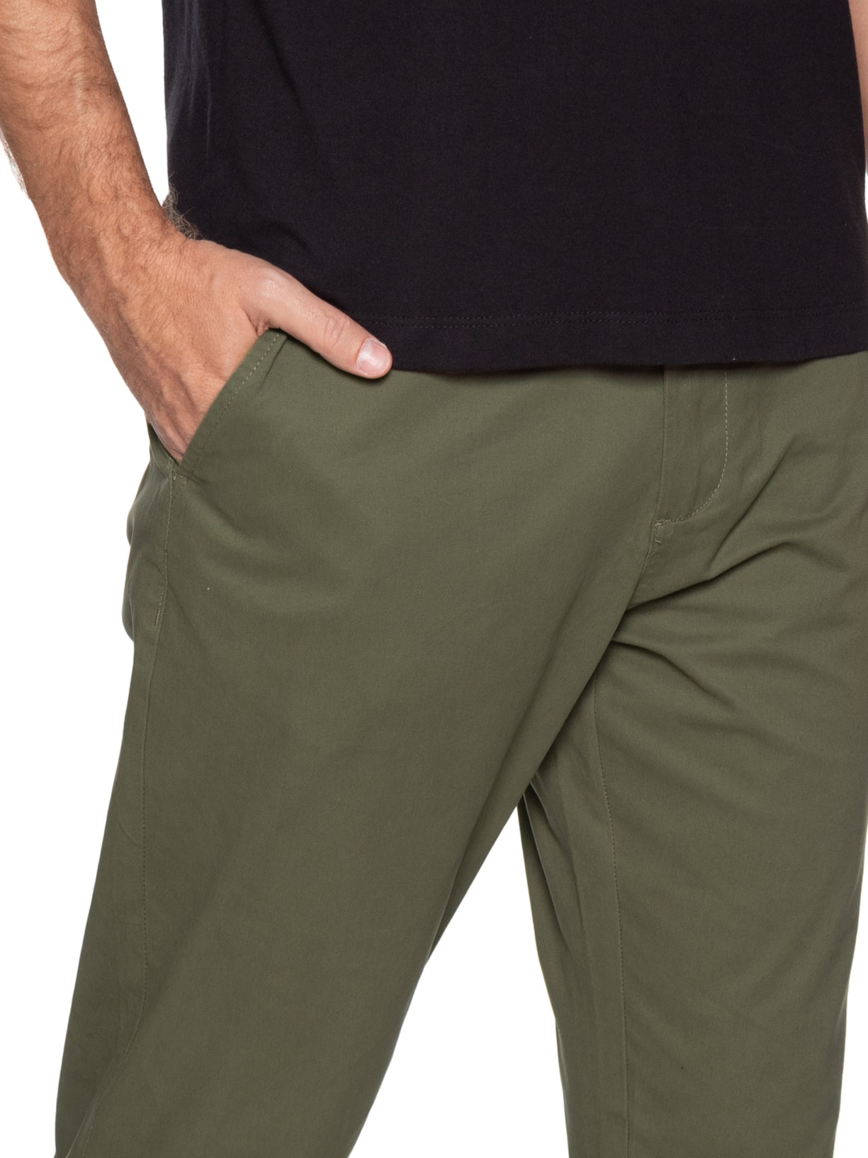 Calça Masculina Em Sarja Slim Verde '2 Essential