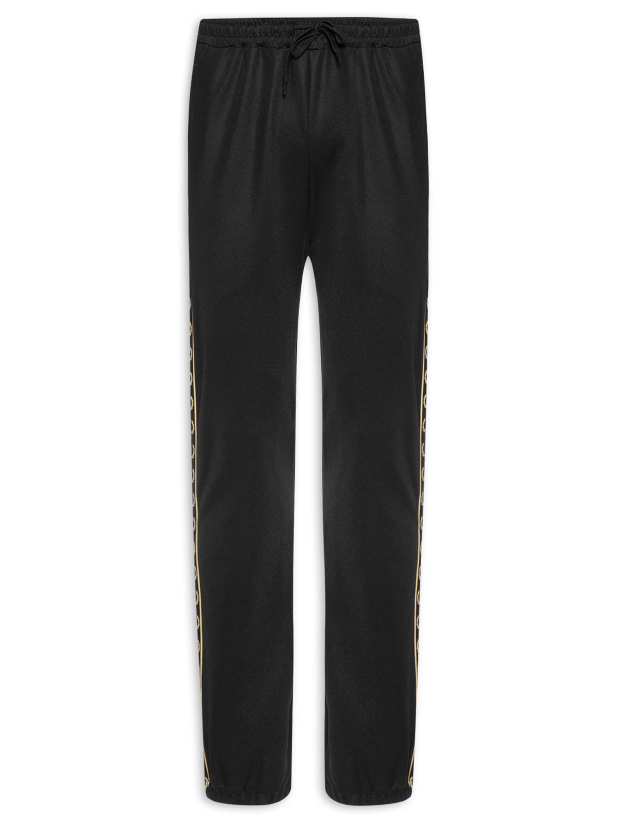 Calça Masculina Esportiva Jogger Detalhe Faixa Contrastante – Preto Fred Perry