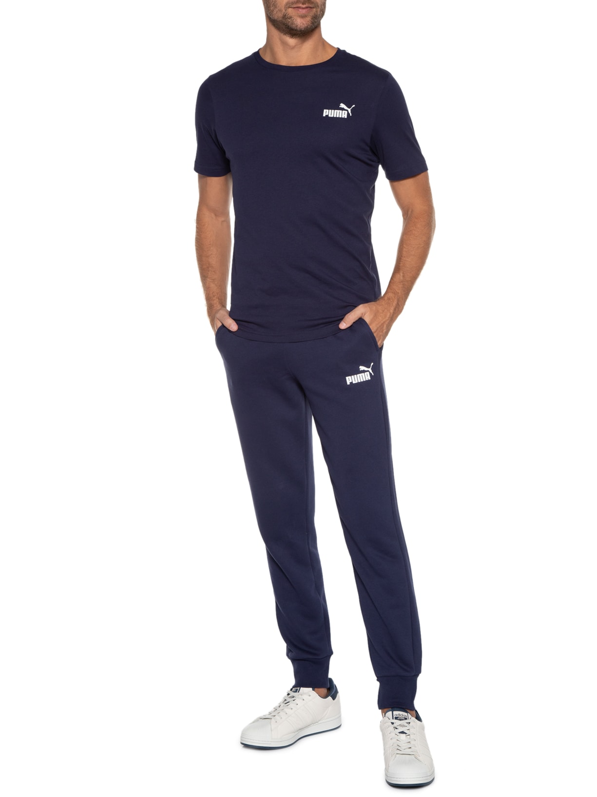 Calça Masculina Ess Logo Fl Cl Azul Puma