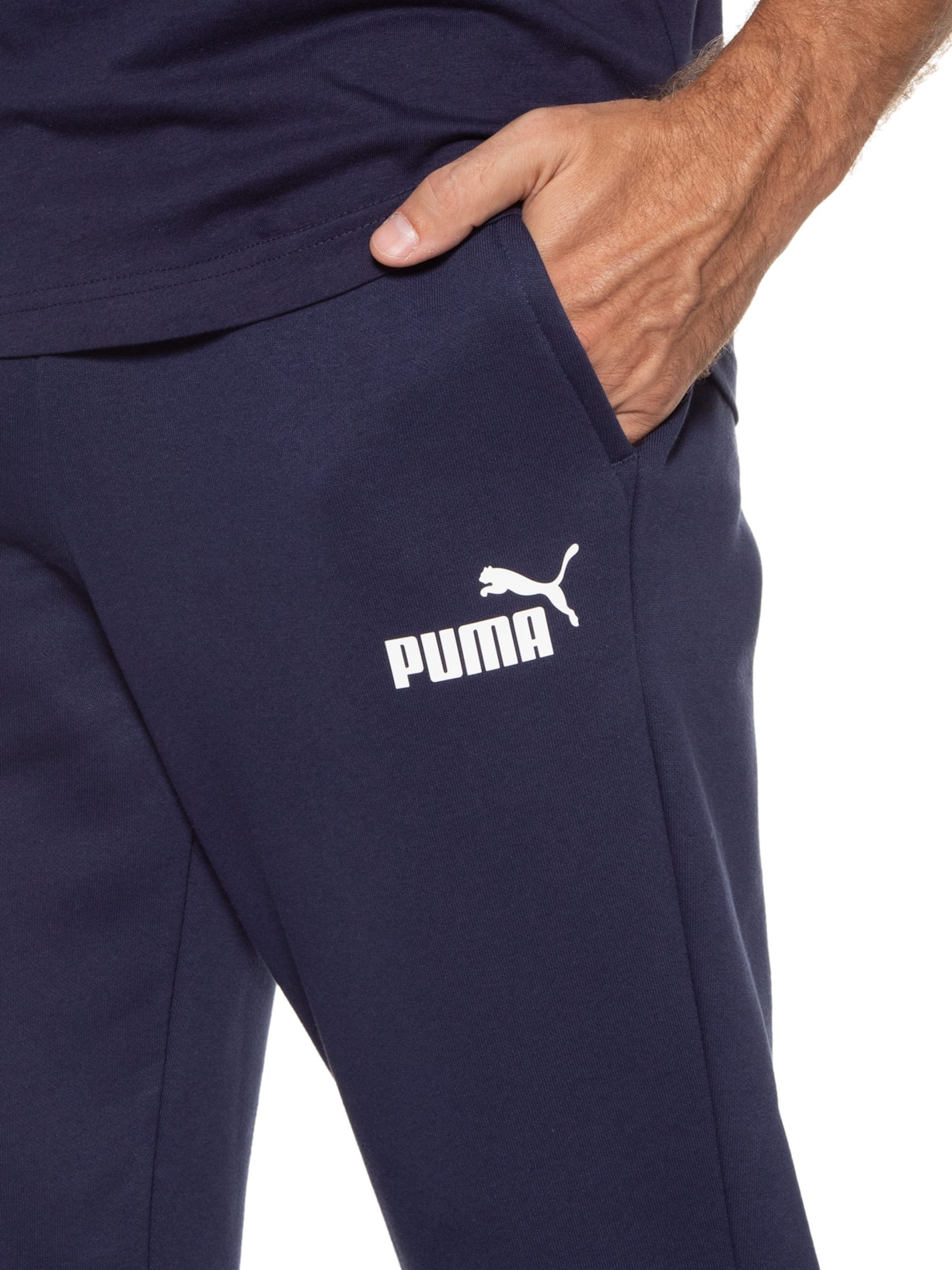 Calça Masculina Ess Logo Fl Cl Azul Puma