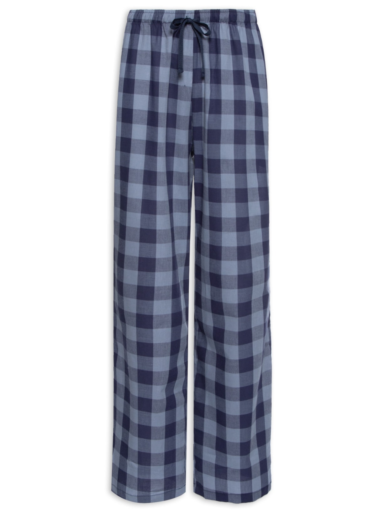 Calça Masculina Estampada Xadrez - Azul