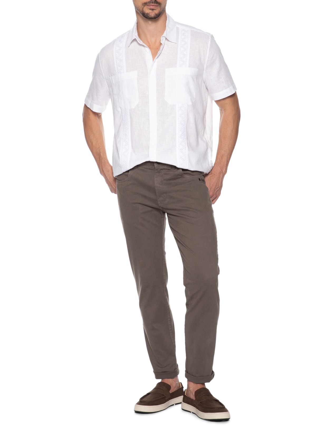 Calça Masculina Five Pockets Color Lisa Marrom Osklen