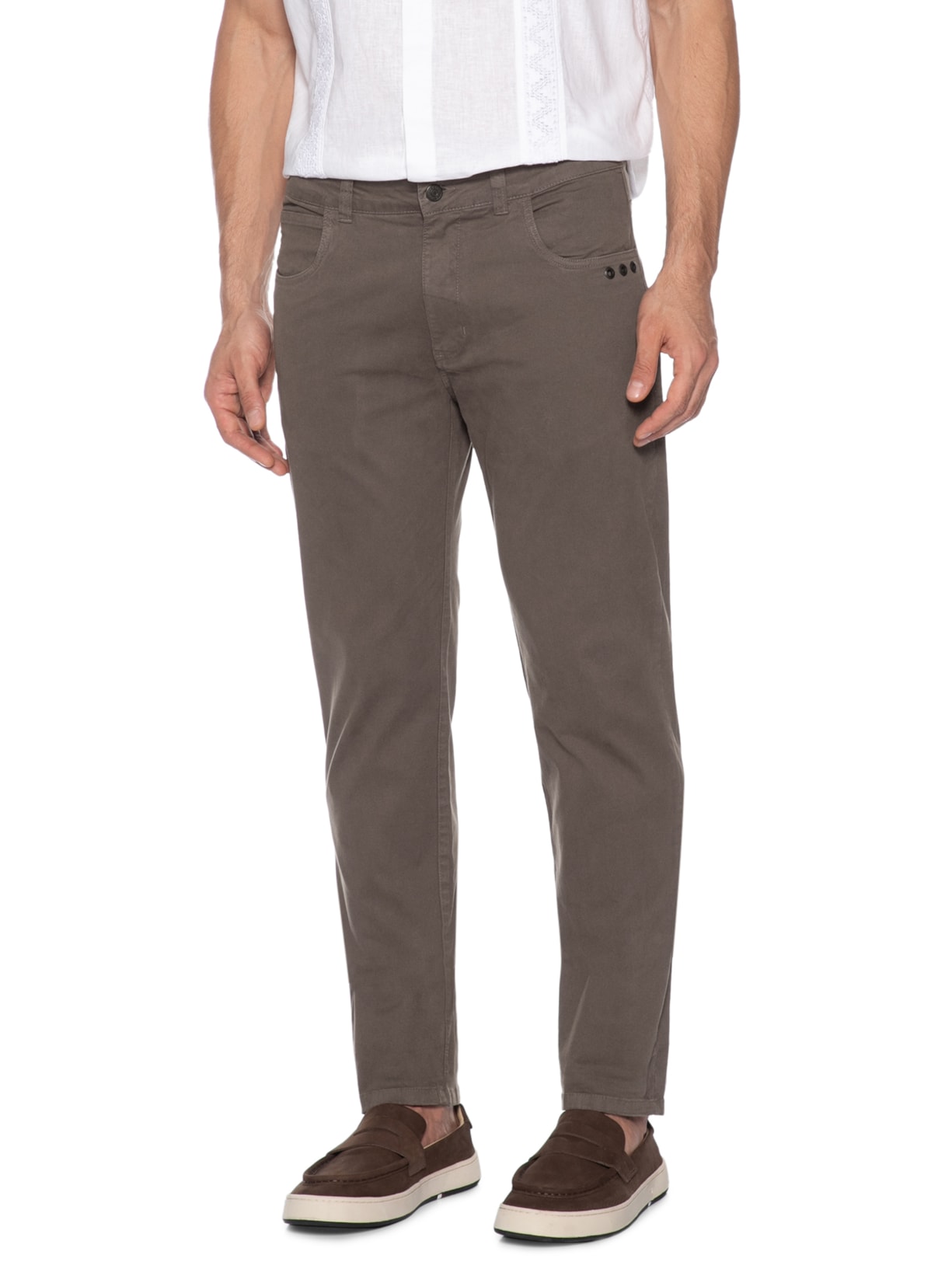 Calça Masculina Five Pockets Color Lisa Marrom Osklen