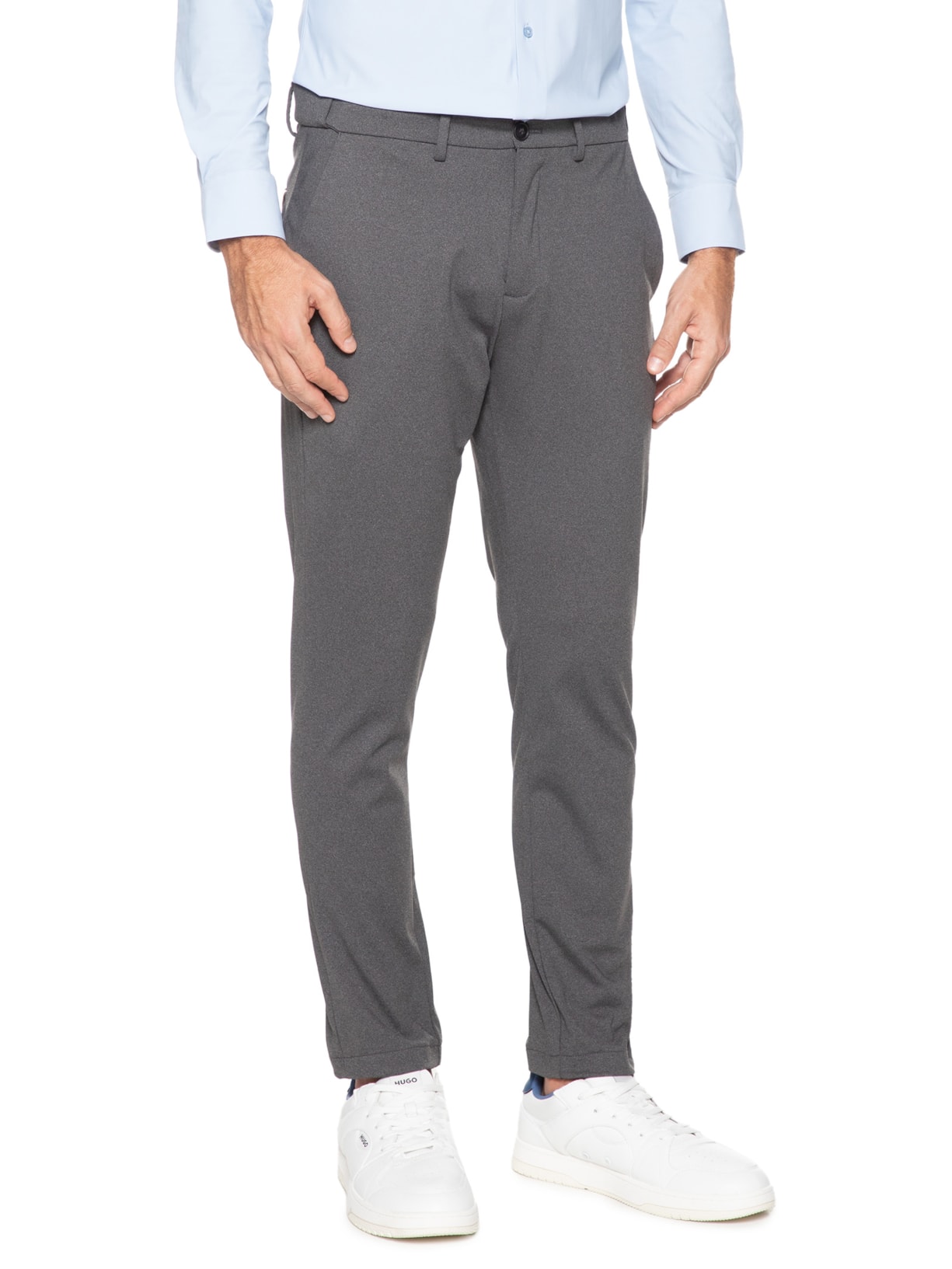 Calça Masculina Flexsense Tamanho Ajustável Alfaiataria Slim Cinza  '2 Essential