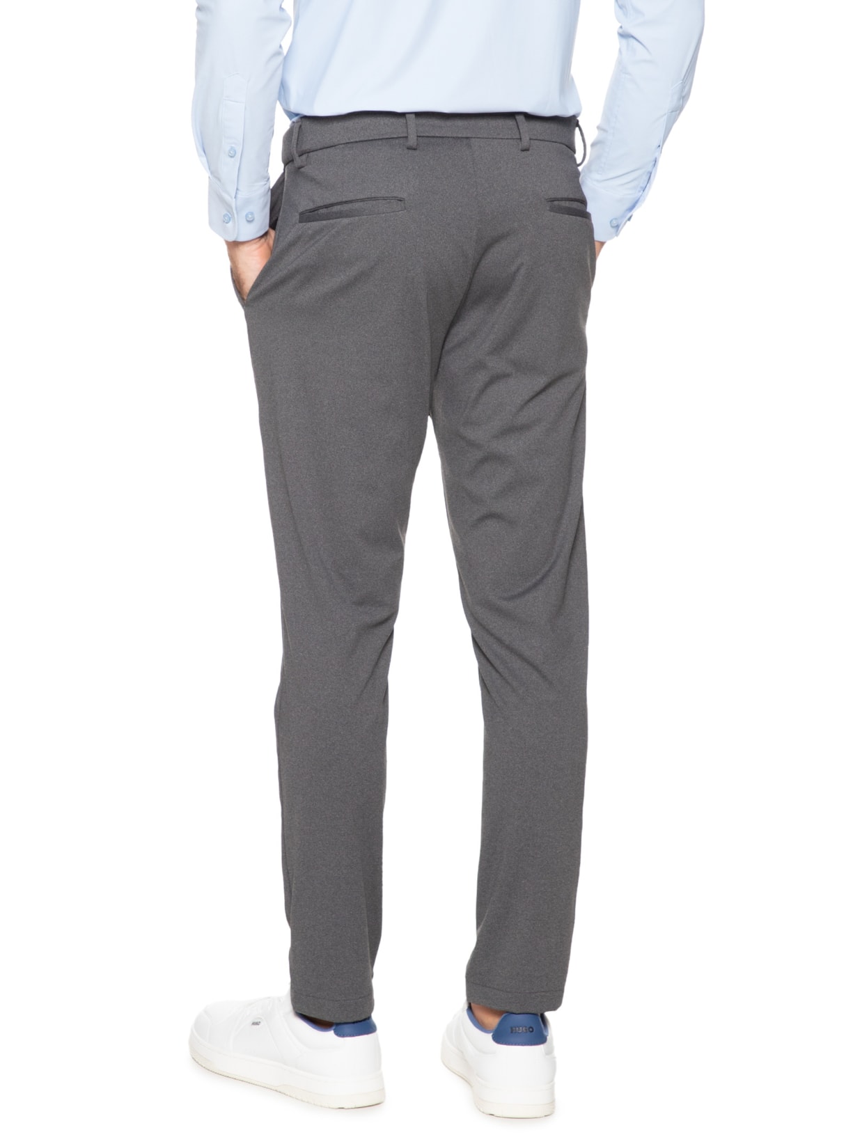 Calça Masculina Flexsense Tamanho Ajustável Alfaiataria Slim Cinza  '2 Essential