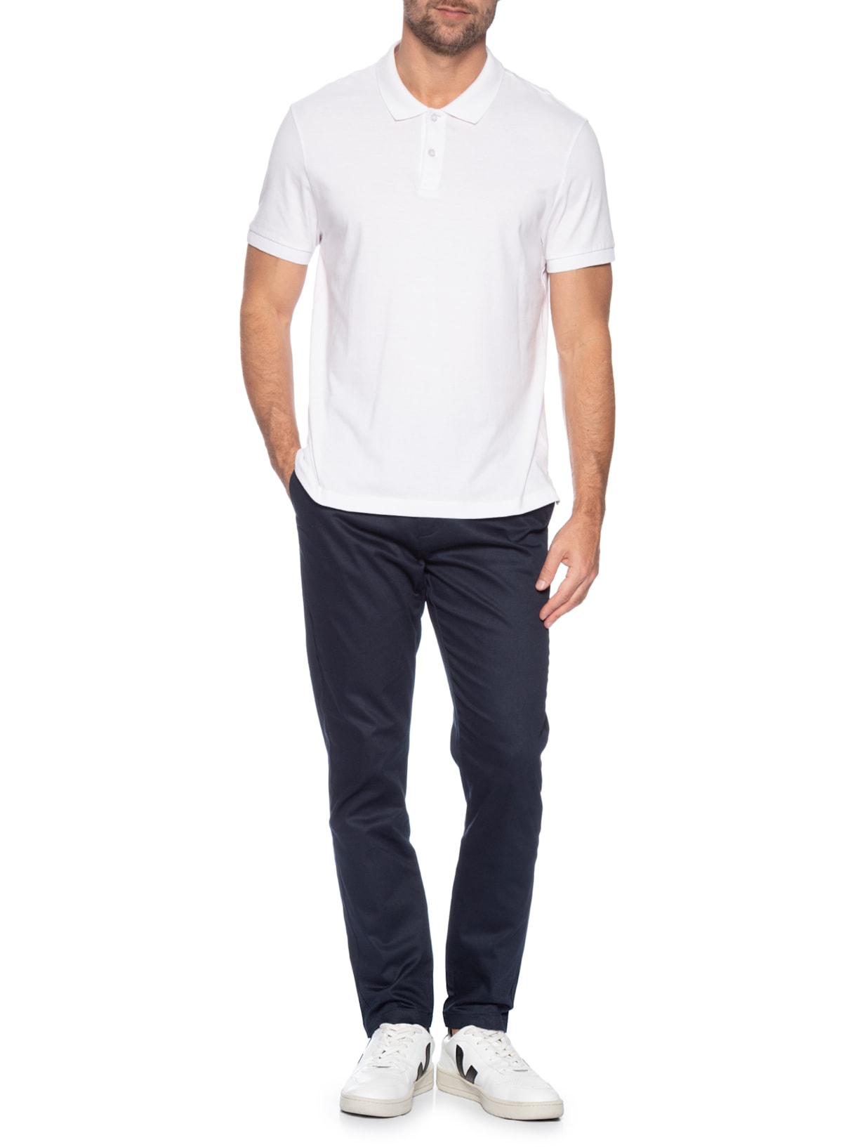 Calça Masculina Flexsense Tamanho Ajustável Chino Slim Azul '2 Essential