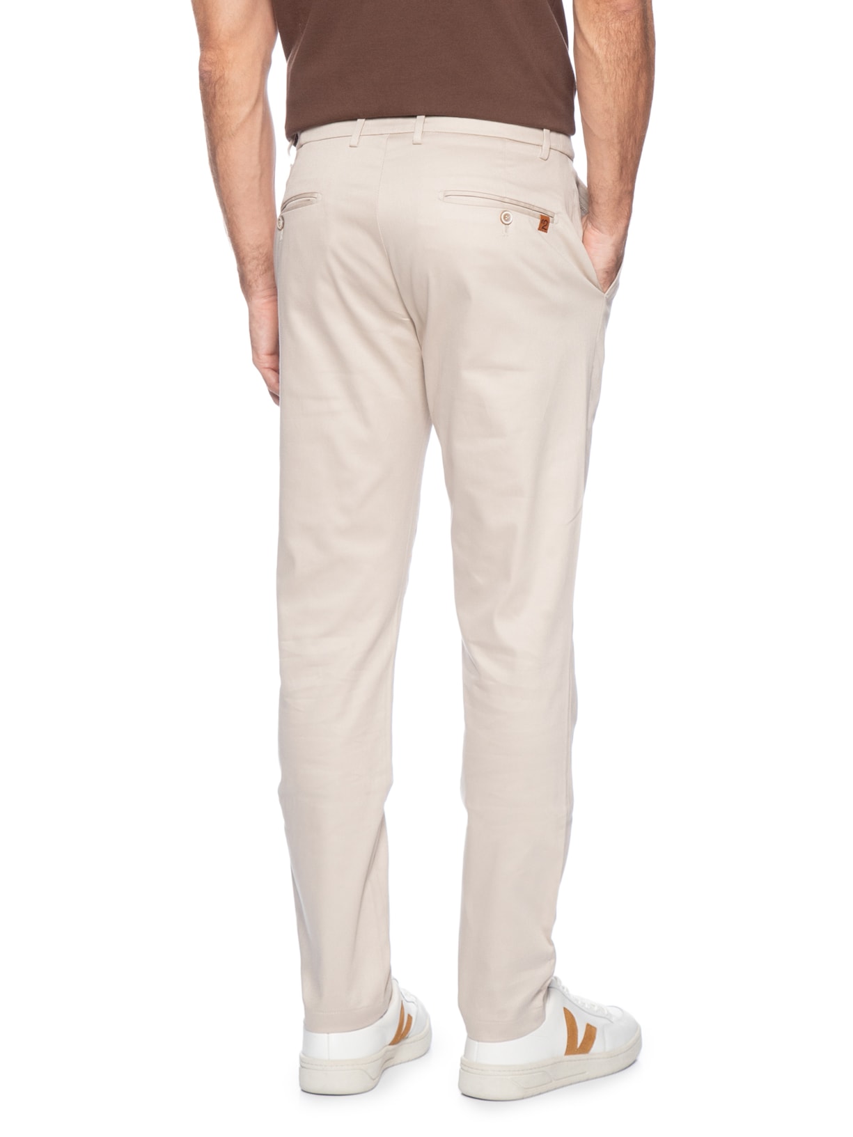 Calça Masculina Flexsense Tamanho Ajustável Chino Slim Bege '2 Essential