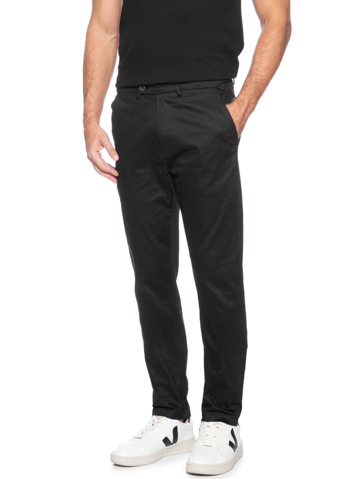 Calça Masculina Flexsense Tamanho Ajustável Chino Slim Preto '2 Essential