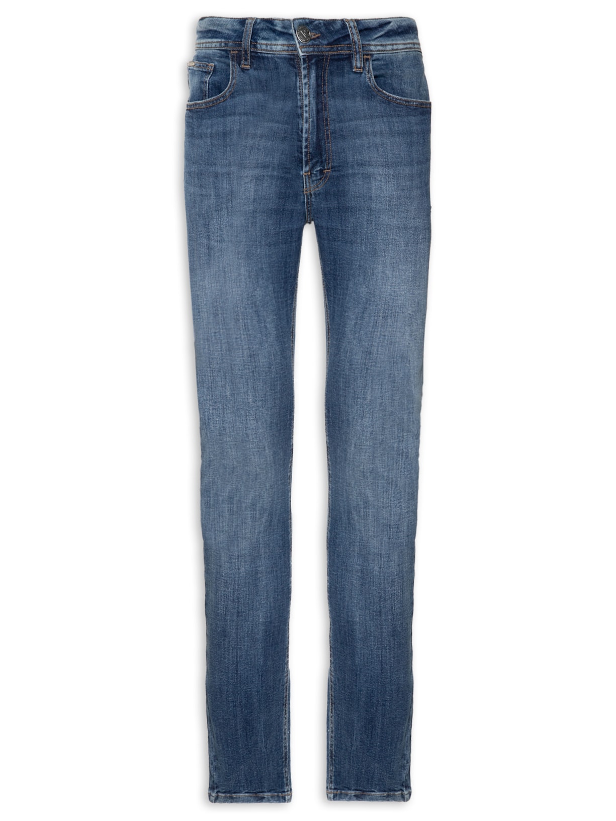 Calça Masculina High Comfort Stretch Slim 5 Pockets - Azul