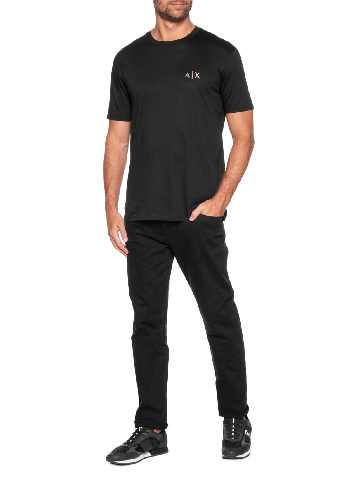 Calça Masculina Jeans 5 Pockets Preto Preto Armani Exchange