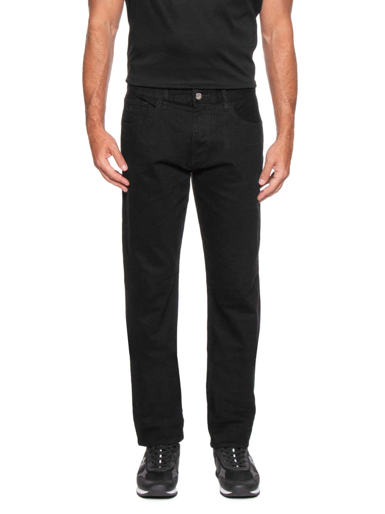 Calça Masculina Jeans 5 Pockets Preto Preto Armani Exchange
