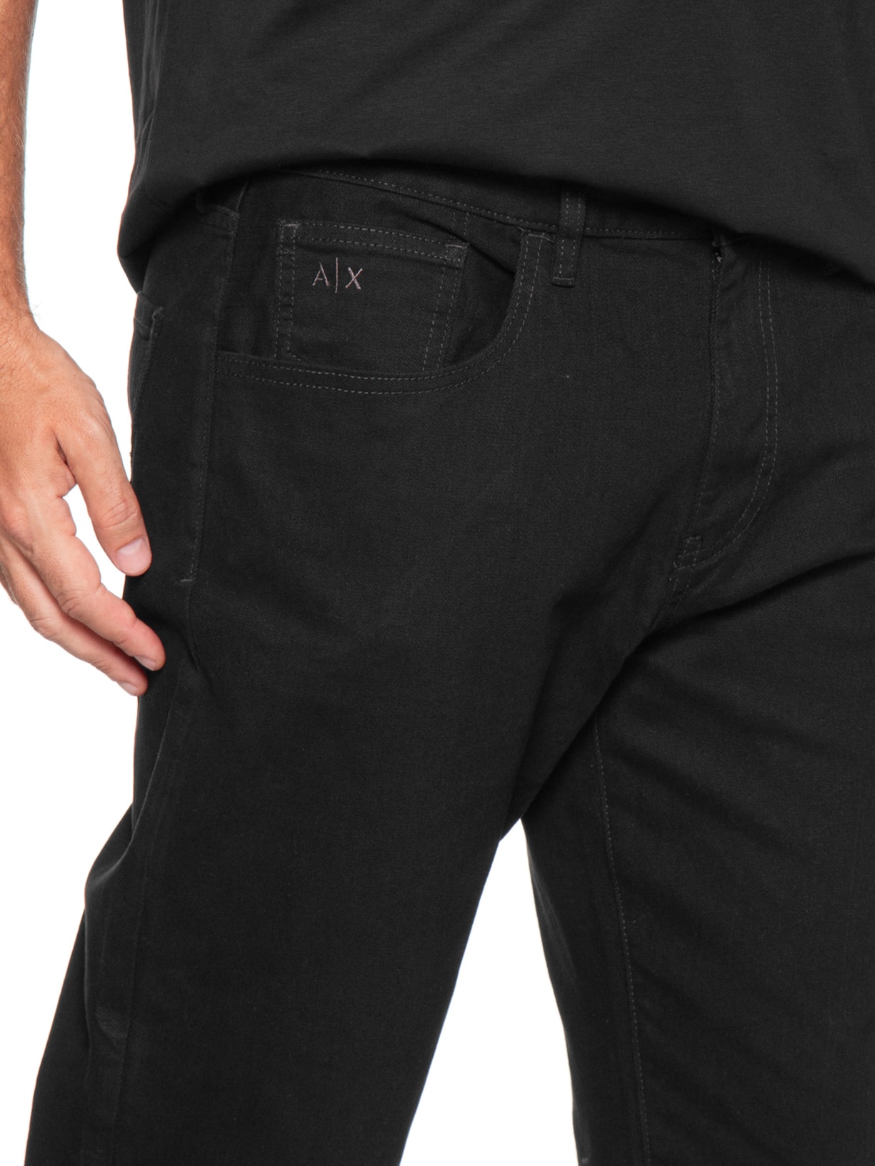 Calça Masculina Jeans 5 Pockets Preto Preto Armani Exchange