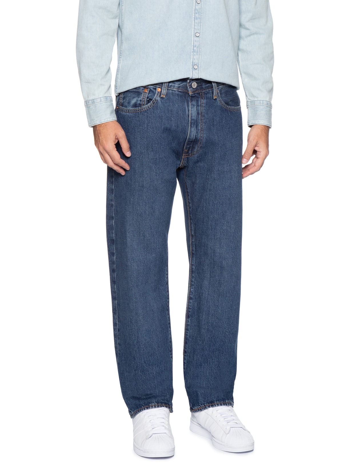 Calça Masculina Jeans 555 Relaxed Straight Fit Reta Azul Levi's