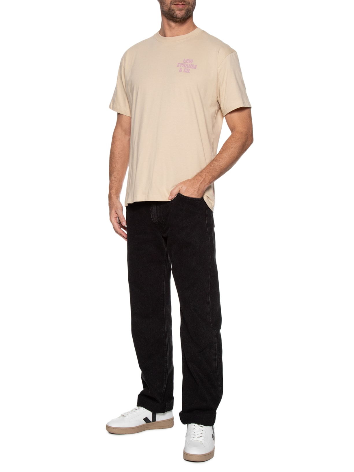Calça Masculina Jeans 555 Relaxed Straight Preto Levi's