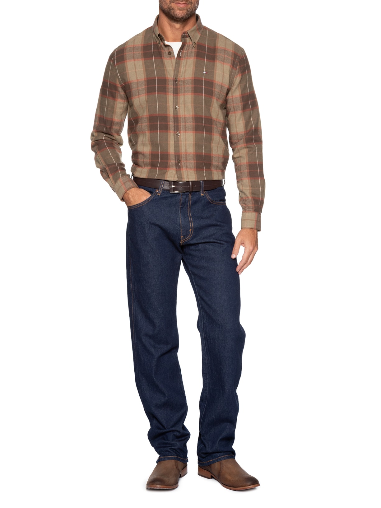 Calça Masculina Jeans 557 Western Straight Fit Reta Azul Levi's