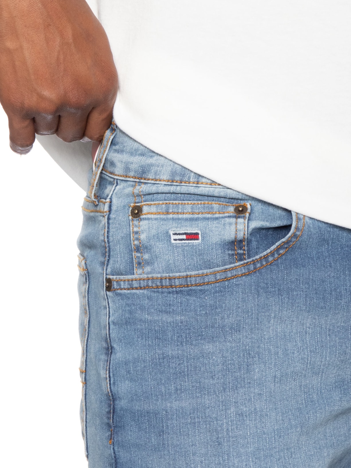 Calça Masculina Jeans Austin Slim Fit Tapered BI0216 Azul Tommy Jeans