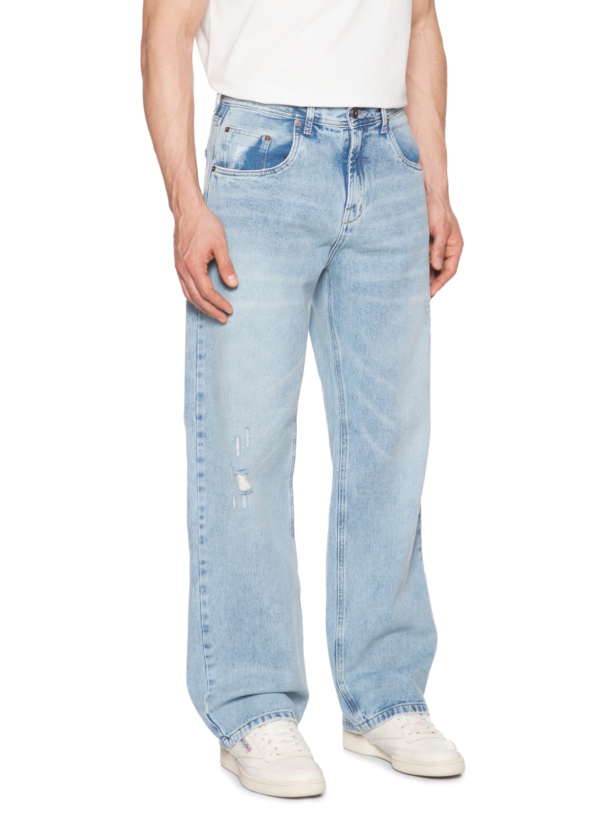 Calça Masculina Jeans Baggy Fit Fk Azul Sergio K