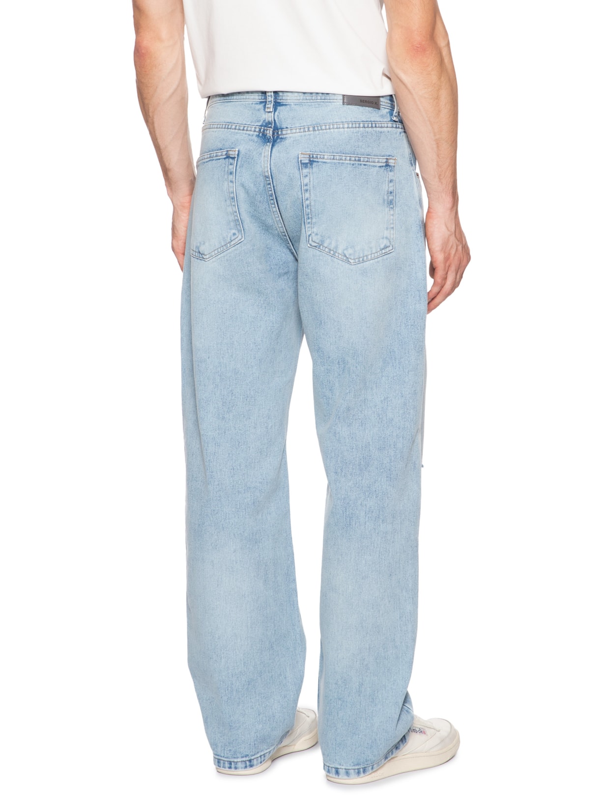 Calça Masculina Jeans Baggy Fit Fk Azul Sergio K
