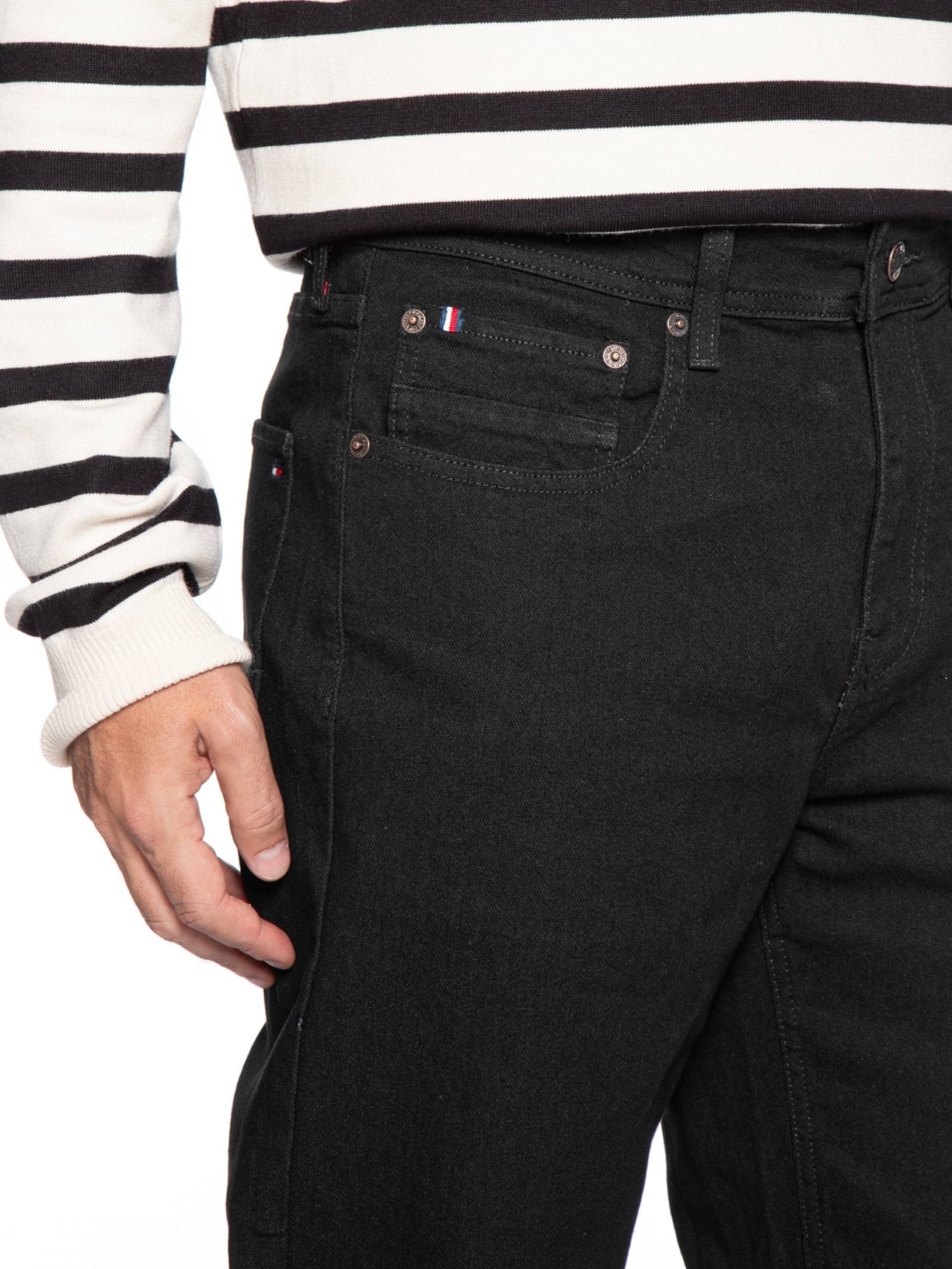 Calça Masculina Jeans Denton Straight Preto Tommy Hilfiger